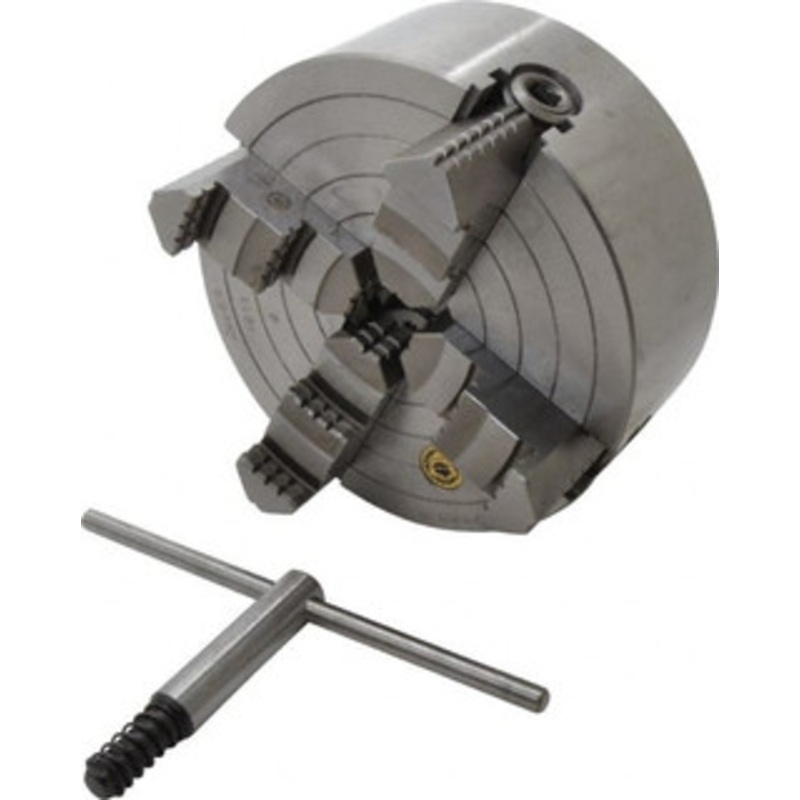 Bison 4 Jaws, 8 Diam, Independent Manual Lathe Chuck D1-3 Mount Spindle, Reversible, 1.9685 Through Hole Diam, Cast Iron 7-853-0833 – 08564338