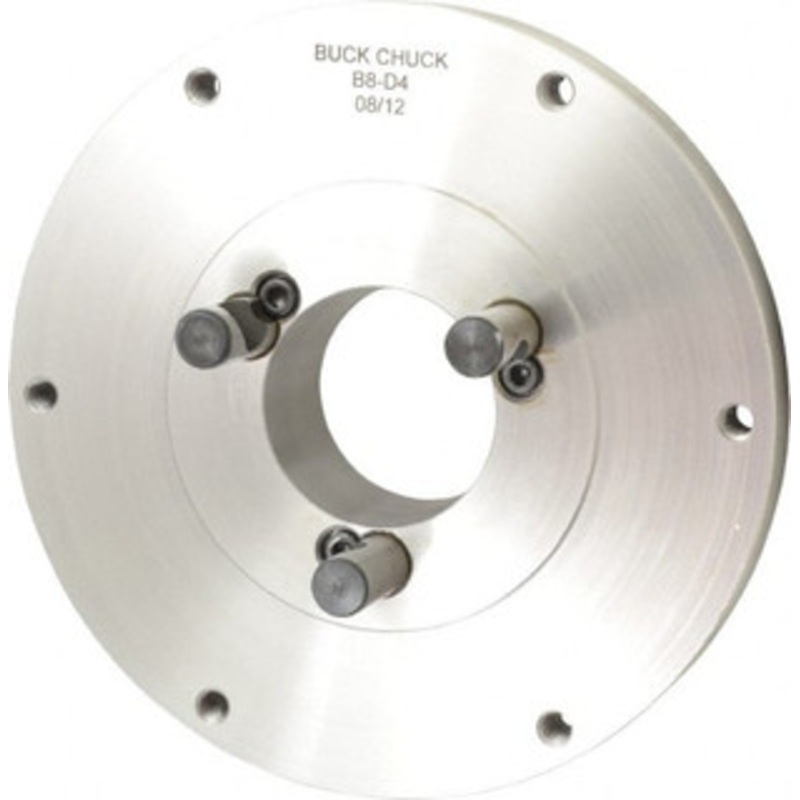 Buck Chuck Adapter Back Plate for 8 Diam Self Centering Lathe Chucks D1-4 Mount, 2.03 Through Hole Diam, 4.73mm ID, 8.13 OD, 1.068 Flange Height, Steel B8-D4 – 08536435