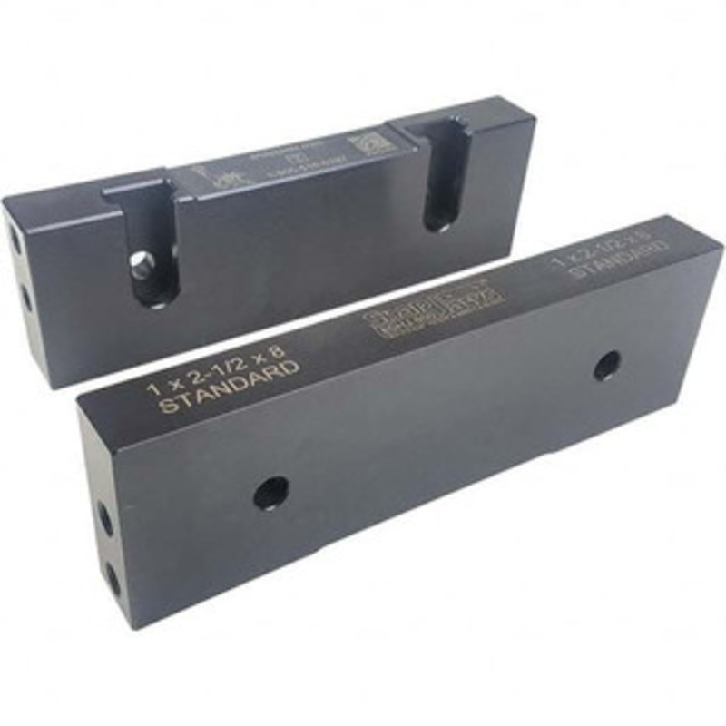 SnapJaws 8 Wide x 2.03 High x 0.98 Thick, Flat/No Step Vise Jaw Hard, Steel, Fixed Jaw, Compatible with 8 Vises 8HSJ-800 – 03722261