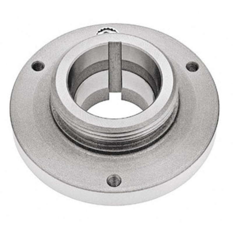 Bison Adapter Back Plate for 6-1/4 Diam Self Centering Lathe Chucks L-00 Mount, 2-3/4 Through Hole Diam, 5.51mm ID, 6.3 OD, 0.79 Flange Height, Steel 7-879-9061 – 08610727