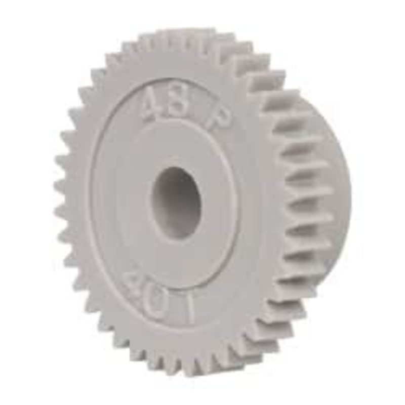 Made in USA 48 Pitch, 0.833 Pitch Diam, 7/8 OD, 40 Tooth Spur Gear 1/8 Face Width, 3/16 Bore Diam, 35/64 Hub Diam, 20 Pressure Angle, Acetal 4840 – 03303047
