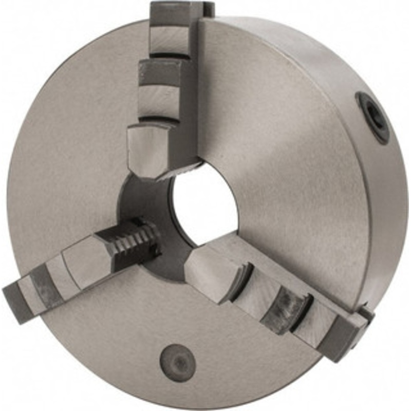 Value Collection 3 Jaws, 8 Diam, Self Centering Manual Lathe Chuck Plain Back Mount Spindle, 2.5591 Through Hole Diam, 0.003 Axial Runout, Cast Iron 429-3008 – 08550741
