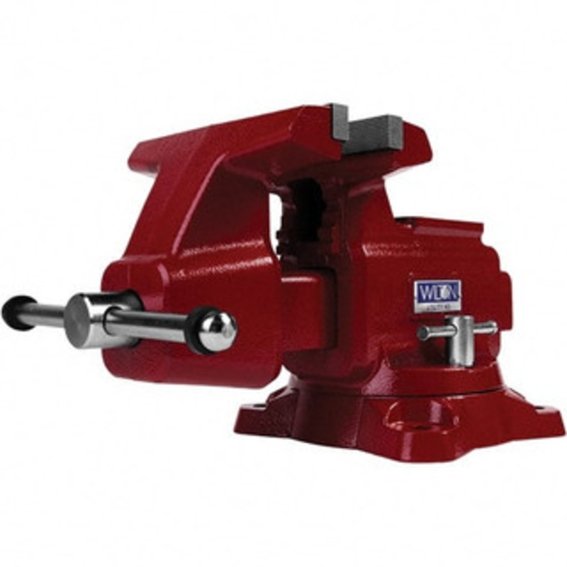 Wilton 8 Jaw Width x 8-1/2 Jaw Opening, 4-1/2 Throat Depth, Bench & Pipe Combination Vise 3/4 to 4 Pipe Capacity, Bolt Down Swivel Base, Steel 28816 – 90498577