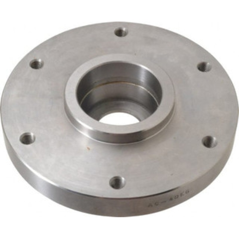 Buck Chuck Adapter Back Plate for 6 Diam Self Centering Lathe Chucks 4 Taper Mount, 1.32 Through Hole Diam, 4.906mm ID, 6-1/2 OD, 1.12 Flange Height, Steel A6-4DEG – 07013352