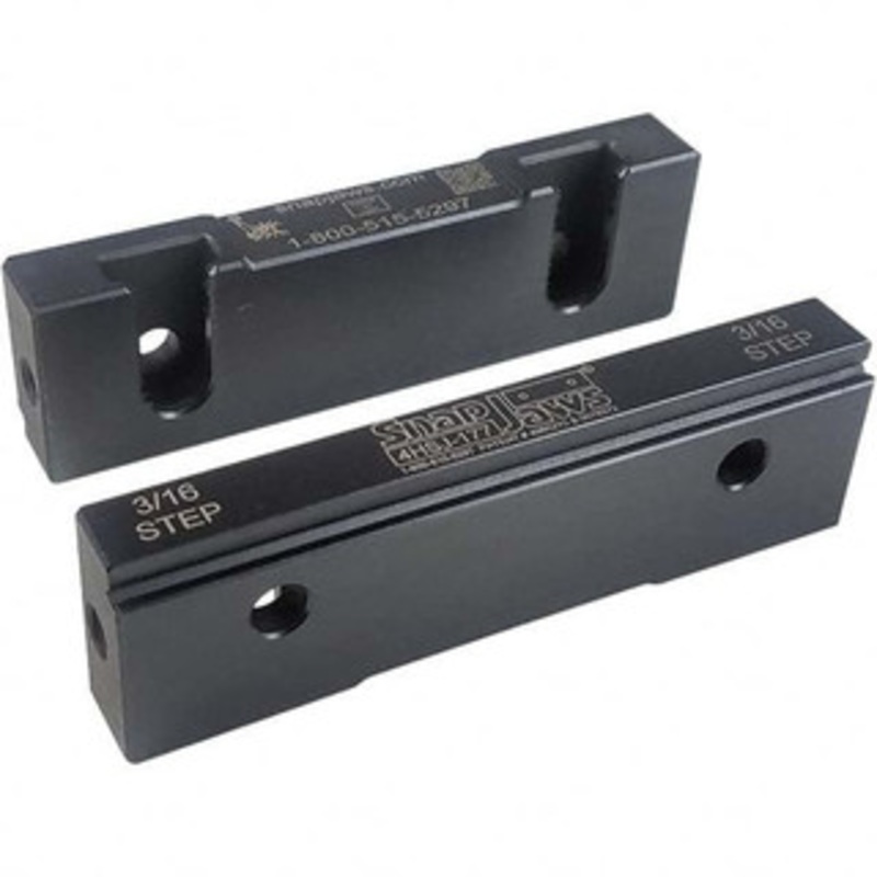 SnapJaws 4 Wide x 1.155 High x 0.55 Thick, Step Vise Jaw Hard, Steel, Fixed Jaw, Compatible with 4 Vises 4HSJ-177 – 03722030