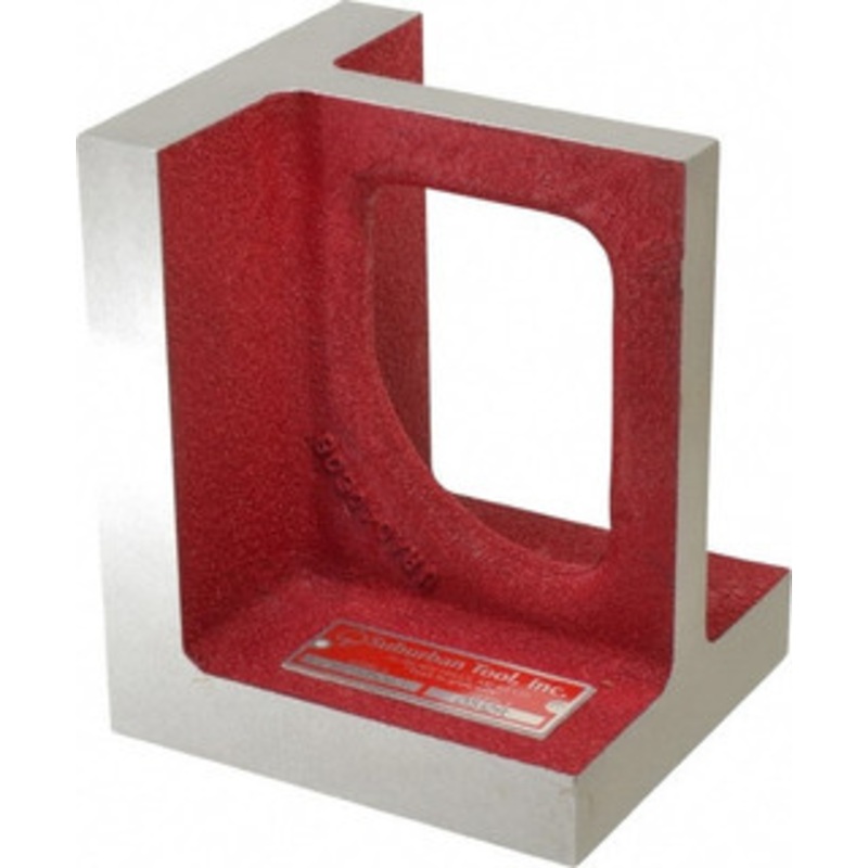 Suburban 1 Hole, 6 High x 4-1/2 Wide x 5 Deep, Right Angle Iron Cast Iron, Precision Ground, 7/8 Thick, Parallel to within 0.00025 per 6, Square to within 0.0005 per 6 URA040506G – 70149034