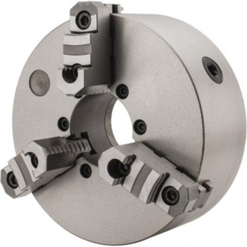 Value Collection 3 Jaws, 10 Diam, Self Centering Manual Lathe Chuck D1-8 Mount Spindle, Reversible, 2.7559 Through Hole Diam, Cast Iron 429-3108 – 08606527