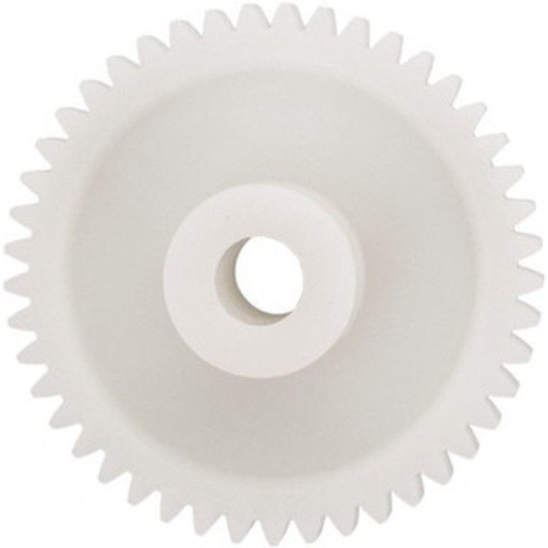 Made in USA 24 Pitch, 1-7/8 Pitch Diam, 1.958 OD, 45 Tooth Spur Gear 1/4 Face Width, 5/16 Bore Diam, 43/64 Hub Diam, 20 Pressure Angle, Acetal 2445 – 03125242