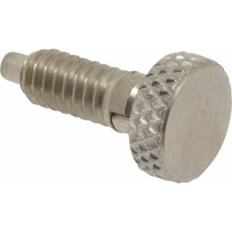 Vlier 1/4-20, 0.4 Thread Length, 0.123 to 1/8 Max Plunger Diam, 0.5 Lb Init to 2 Lb Final End Force, Locking Knob Handle Plunger Knurled Knob, 0.53 Length Under Head/Shoulder, 1/8 Plunger Projection SSLF250P – 62124235