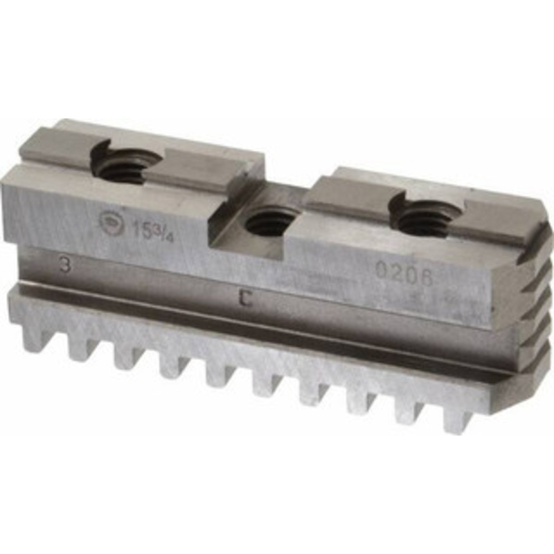 Bison 16 Max Chuck Diam Tongue & Groove Hard Lathe Chuck Master Jaws Steel, 0.7496 Groove Width, 1.4173 OAW x 5.1181 OAL 7-885-316 – 08579302