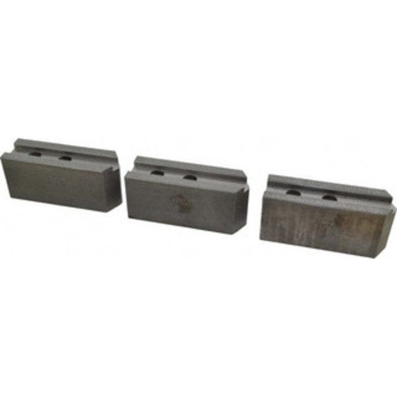 Abbott Workholding 10 & Up Chuck Capacity, 1.5mm x 60 Serrated Attachment, Square Soft Lathe Chuck Jaw 3 Jaws, Steel, 1.2598 Btw Mount Hole Ctrs, 4-1/2 Long x 1-1/2 Wide x 2 High, 0.6299 Groove, 0.4724 & 12mm Fastener MTT10S – 04231106