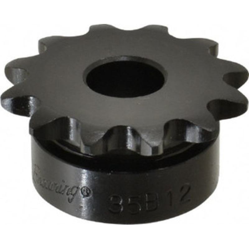 Browning 3/8 Chain Pitch, Chain Size 35, 12 Tooth Min Plain Bore Sprocket 1/2 Bore Diam, 1.449 Pitch Diam, 1.62 OD 35B12 – 74395153