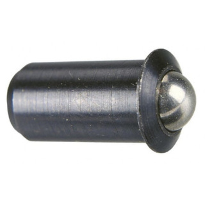 Vlier 1.1 Body Length x 1/2 Body Diam, 8 Lb Init to 18 Lb Final End Force, Stainless Steel Press Fit Ball Plunger 7/16 Ball Diam, 0.161 Max Ball Reach, 0.11 Flange Thickness SPFB60 – 62123419