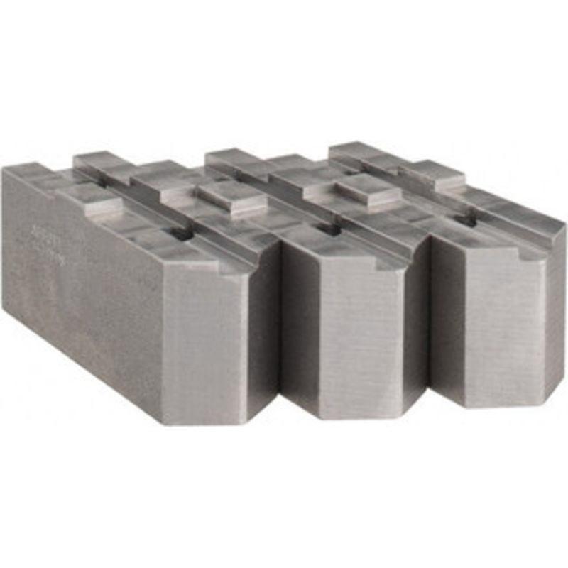 Abbott Workholding 10 & Up Chuck Capacity, Tongue & Groove Attachment, Square Soft Lathe Chuck Jaw 3 Jaws, Steel, 2-1/8 Btw Mount Hole Ctrs, 4-1/2 Long x 1-1/2 Wide x 2 High, 1/2 Groove, 1/2 Fastener TG10MDS – 00707372