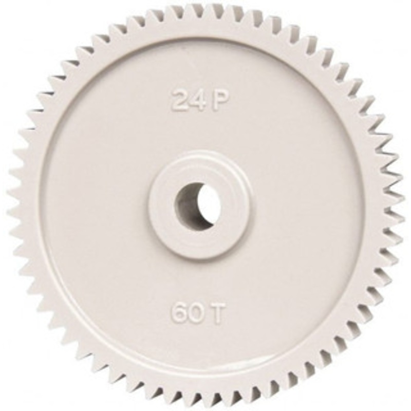 Made in USA 24 Pitch, 2-1/2 Pitch Diam, 2.583 OD, 60 Tooth Spur Gear 1/4 Face Width, 5/16 Bore Diam, 43/64 Hub Diam, 20 Pressure Angle, Acetal 2460 – 78080298