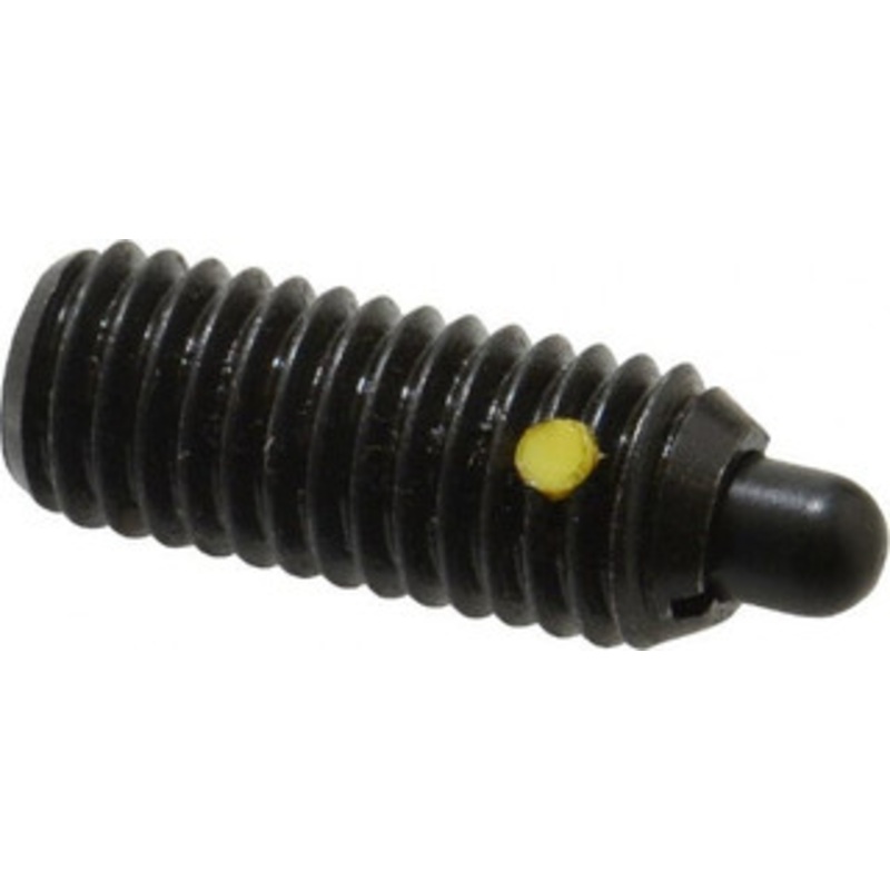 Vlier 1/2-13, 1-1/4 Thread Length, 1/4 Plunger Projection, Steel Threaded Spring Plunger 0.247 – 1/4 Max Plunger Diam, 1-1/4 Plunger Length, 6.6 Lb Init End Force, 17.4 Lb Final End Force S60N – 62116967