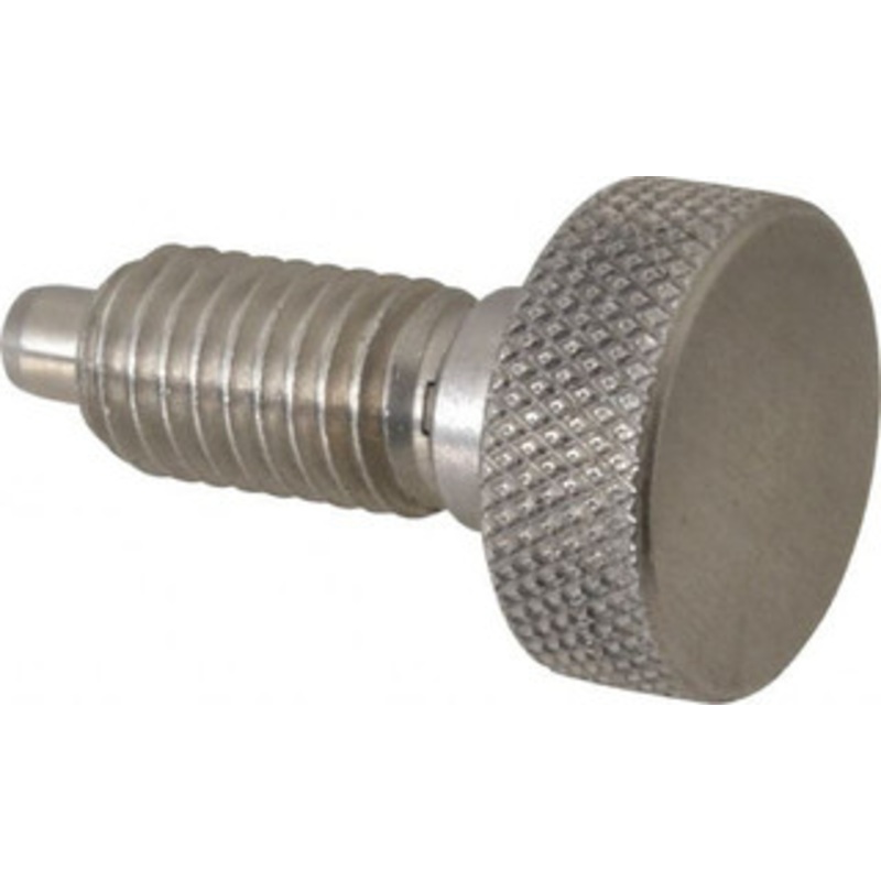 Vlier 1/2-13, 7/8 Thread Length, 1/4 Max Plunger Diam, 1 Lb Init to 10 Lb Final End Force, Knob Handle Plunger Knurled Knob, 1.13 Body Length, 7/8 Length Under Head/Shoulder, 1/4 Plunger Projection SSL500 – 62123997