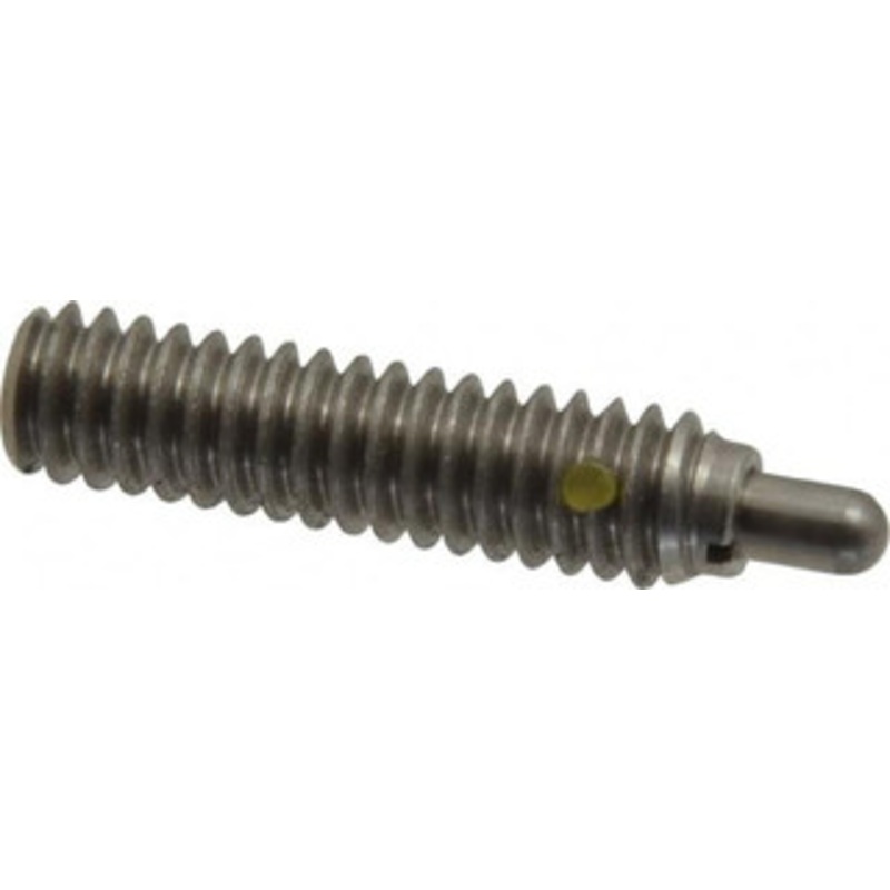 Vlier 1/4-20, 1 Thread Length, 3/16 Plunger Projection, Stainless Steel Threaded Spring Plunger 0.117 – 0.118 Max Plunger Diam, 1 Plunger Length, 3 Lb Init End Force, 13 Lb Final End Force SSS54N – 62117288