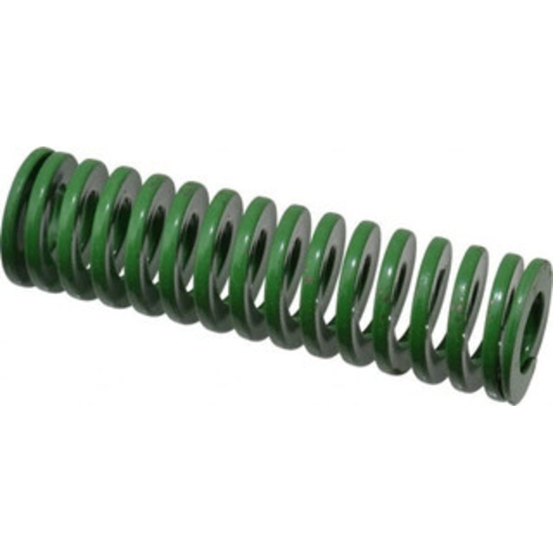 Danly 1 Hole Diam, 1/2 Rod Diam, 3-1/2 Free Length, Green Die Spring 14.1 Lb Max Deflection, 1.4 Max Deflection, Light Duty, Chromium Vanadium Steel 9-1614-11 – 76010883