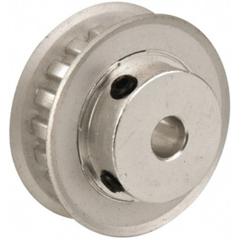 Value Collection 18 Tooth, 1/4 Inside x 1-1/8 Outside Diam, Hub & Flange Timing Belt Pulley 1/4 Belt Width, 1.146 Pitch Diam, 0.438 Face Width, Aluminum 18XL025-6FA-1/4 – 86437779
