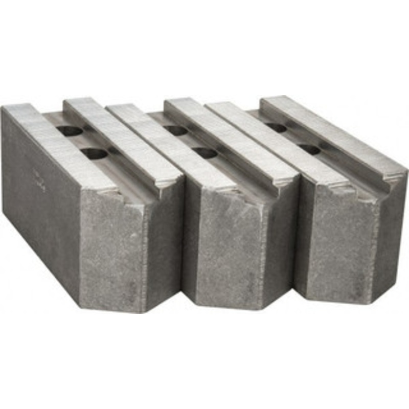 Abbott Workholding 15 to 18 Chuck Capacity, 1.5mm x 60 Serrated Attachment, Square Soft Lathe Chuck Jaw 3 Jaws, Aluminum, 1.6929 Btw Mount Hole Ctrs, 6-1/2 Long x 2-1/2 Wide x 3 High, 0.8661 Groove, 0.7874 & 20mm Fastener KTT15A – 04230843