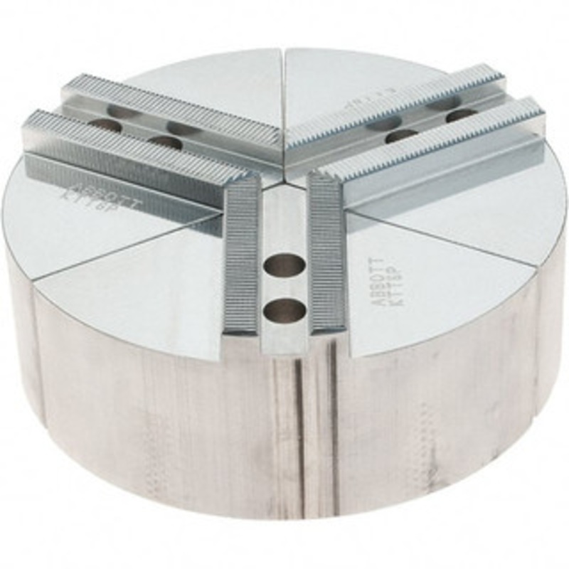 Abbott Workholding 6 Max Chuck Capacity, 1.5mm x 60 Serrated Interface, Round Soft Lathe Chuck Jaw 3 Jaw, Aluminum, 0.7874 Btw Mount Hole Ctrs, 6 Wide, 2 High, 10mm Fastener KTT6P – 50487131