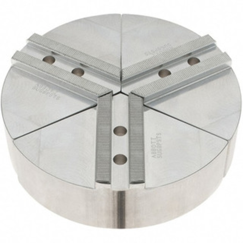 Abbott Workholding 8 Max Chuck Capacity, 1.5mm x 60 Serrated Interface, Round Soft Lathe Chuck Jaw 3 Jaw, Aluminum, 1.1811 Btw Mount Hole Ctrs, 8 Wide, 2 High, 10mm Fastener SUG8PSTS – 50487628