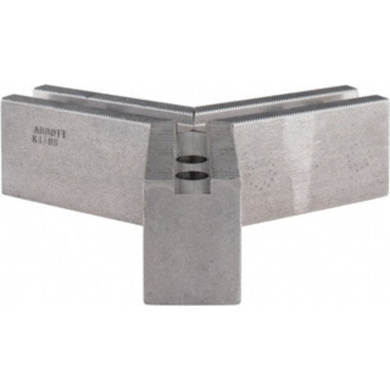 Abbott Workholding 8 & Up Chuck Capacity, 1.5mm x 60 Serrated Attachment, Square Soft Lathe Chuck Jaw 3 Jaws, Steel, 63/64 Btw Mount Hole Ctrs, 4 Long x 1-1/2 Wide x 2 High, 0.5512 Groove, 0.4724 & 12mm Fastener KTT8S – 04231015