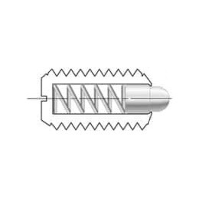 Vlier 8-36, 7/16 Thread Length, 0.052 Plunger Projection, Steel Threaded Spring Plunger 0.07 Max Plunger Diam, 0.437 Plunger Length, 1.5 Lb Init End Force, 4.75 Lb Final End Force NM50P – 62120332