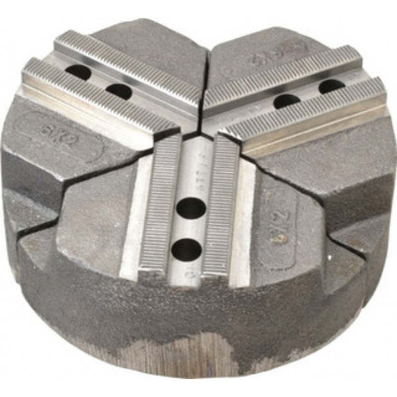 Abbott Workholding 6 & Up Chuck Capacity, 1.5mm x 60 Serrated Attachment, Round Soft Lathe Chuck Jaw 3 Jaws, Cast Iron, 0.7874 Btw Mount Hole Ctrs, 6 Wide x 2 High, 0.4724 Groove, 0.3937 & 10mm Fastener CIKTT6P – 04232005