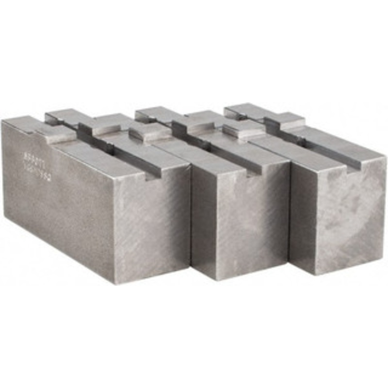 Abbott Workholding Tongue & Groove Attachment, Square Soft Lathe Chuck Jaw 3 Jaws, Steel, 1-3/4 Btw Mount Hole Ctrs, 4 Long x 1-1/2 Wide x 2 High, 5/16 Groove, 3/8 Fastener TG8MDSSQ – 93448629