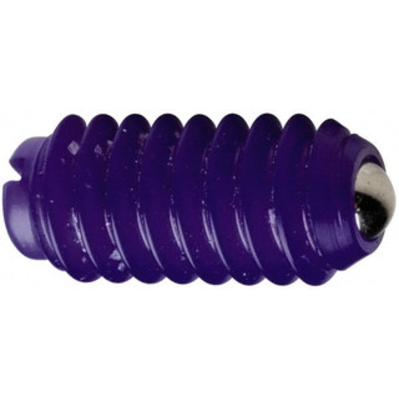 Vlier 5/16-18, 0.156 Ball Diam, 0.578 Body Length, 0.039 Max Ball Reach, Threaded Ball Plunger Delrin Body, Nylon Ball, 2 Lb Initial End Force, 4.5 Lb Final End Force NDL56 – 62123328