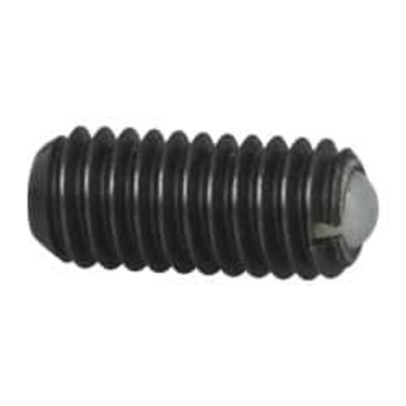 Vlier M4x0.7, 2.5mm Ball Diam, 9mm Body Length, 0.81mm Max Ball Reach, Threaded Ball Plunger Steel Body, Nylon Ball, 0.9 Lb Initial End Force, 2.25 Lb Final End Force, Locking Element DBM4AP – 04399903