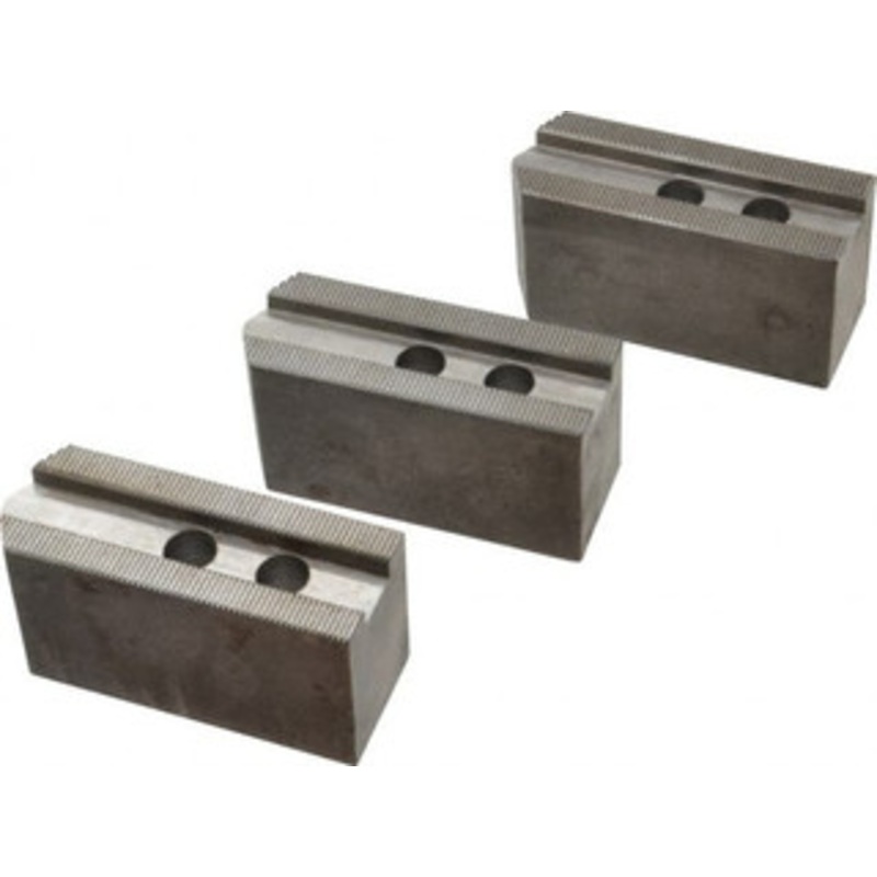Abbott Workholding 8 & Up Chuck Capacity, 1.5mm x 60 Serrated Attachment, Square Soft Lathe Chuck Jaw 3 Jaws, Steel, 63/64 Btw Mount Hole Ctrs, 4 Long x 1-1/2 Wide x 2 High, 0.6299 Groove, 0.4724 & 12mm Fastener HOW27M88S – 04231056
