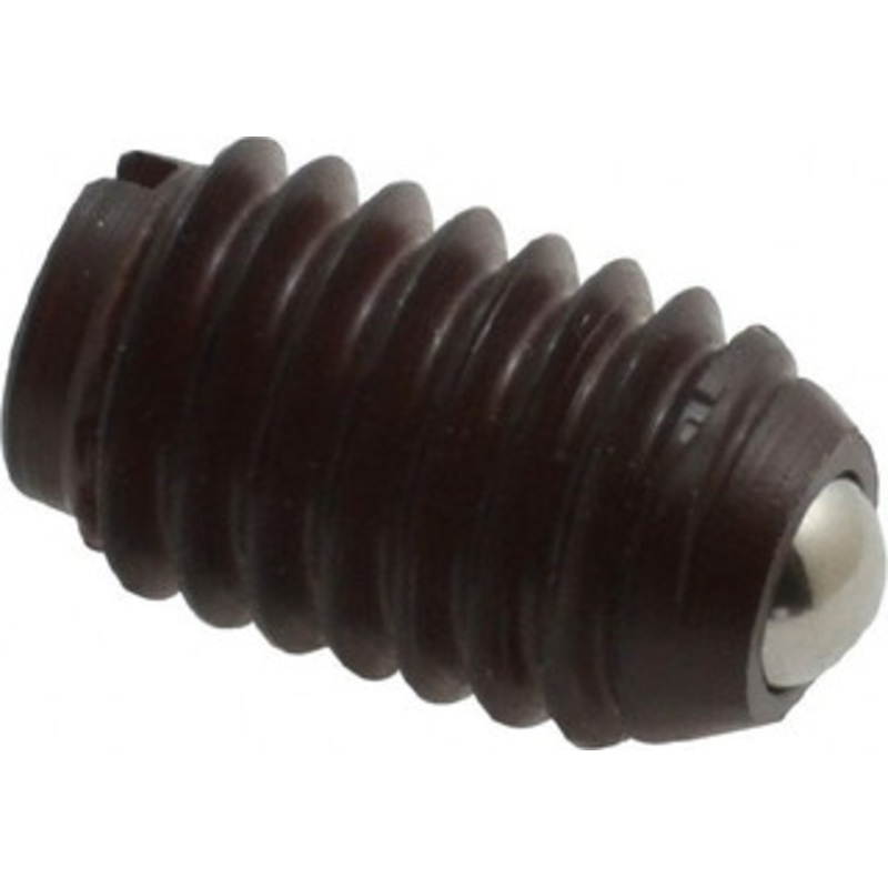 Vlier 3/8-16, 0.187 Ball Diam, 0.625 Body Length, 0.053 Max Ball Reach, Threaded Ball Plunger Delrin Body, Stainless Steel Ball, 2.5 Lb Initial End Force, 5 Lb Final End Force DL58 – 62123278