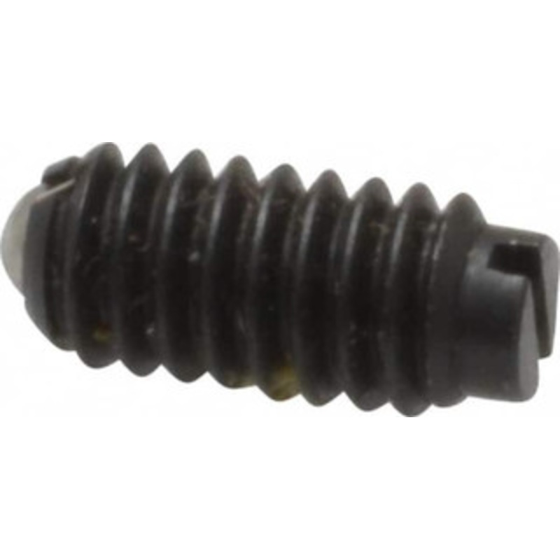 Vlier 8-32, 0.094 Ball Diam, 0.344 Body Length, 0.025 Max Ball Reach, Threaded Ball Plunger Steel Body, Steel Ball, 0.5 Lb Initial End Force, 1.25 Lb Final End Force, Locking Element B50AP – 62121025