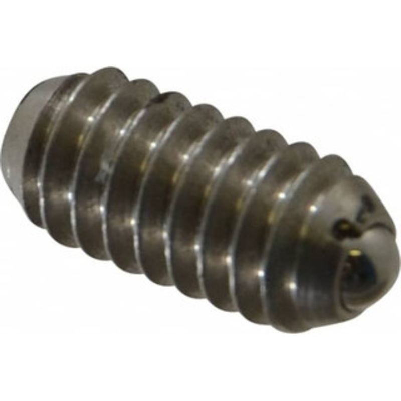 Vlier 1/4-20, 0.125 Ball Diam, 0.531 Body Length, 0.035 Max Ball Reach, Threaded Ball Plunger Stainless Steel Body, Stainless Steel Ball, 3 Lb Initial End Force, 7 Lb Final End Force, Locking Element SSB54N – 62121538