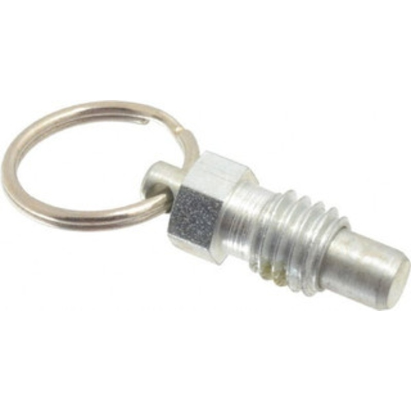 Vlier 3/8-16, 0.31 Thread Length, 1/4 Plunger Diam, 0.28 Plunger Projection, 0.75 Lb Init to 3 Lb Final End Force, Steel Pull Ring Plunger 0.44 Len Under Head, 0.63 Body Len, 3/4 Ring Diam, 0.82 Plunger Len, 0.38 Hex PRSN375P – 62124615