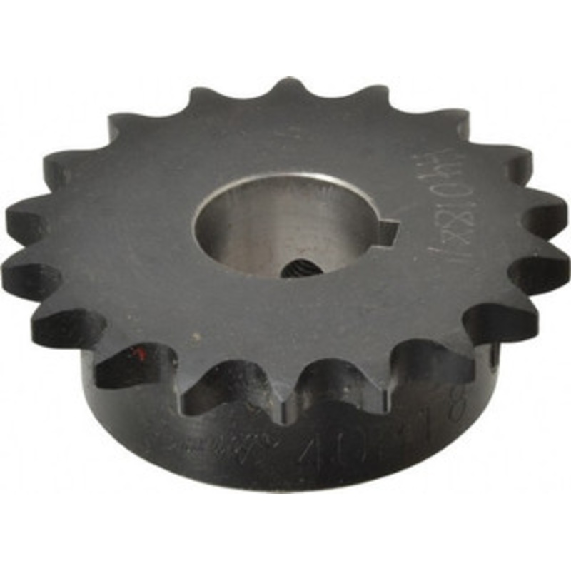 Browning 1/2 Chain Pitch, Chain Size 40, 18 Tooth Finished Bore Sprocket 1 Bore Diam, 2.879 Pitch Diam, 3.14 OD H4018X1 – 78339280