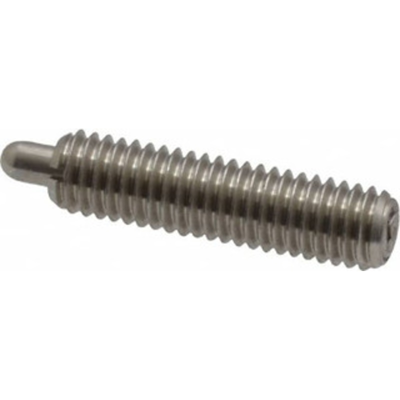 Vlier 10-32, 3/4 Thread Length, 1/8 Plunger Projection, Stainless Steel Threaded Spring Plunger 0.091 – 0.092 Max Plunger Diam, 3/4 Plunger Length, 1.3 Lb Init End Force, 2.7 Lb Final End Force SSS53 – 62117213