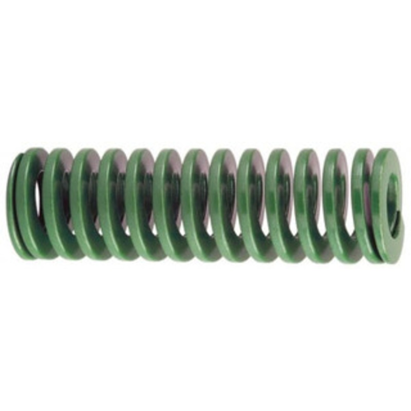 Danly 1 Hole Diam, 1/2 Rod Diam, 6 Free Length, Green Die Spring 8 Lb Max Deflection, 2.39 Max Deflection, Light Duty, Chromium Vanadium Steel 9-1624-11 – 76010933