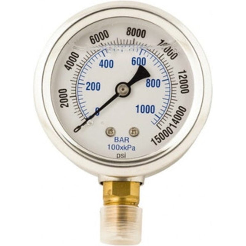 Value Collection 0 – 15,000 psi Liquid-Filled Hydraulic Pressure Gauge 1/4 NPTF Gauge Connection, 2-1/2 Face Diam PS-MH-HPC1-039 – 59755173