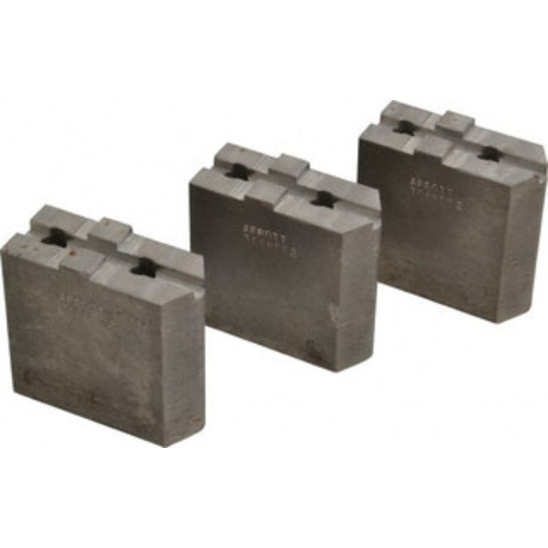 Abbott Workholding 6 & Up Chuck Capacity, Tongue & Groove Attachment, Square Soft Lathe Chuck Jaw 3 Jaws, Steel, 1-1/2 Btw Mount Hole Ctrs, 3 Long x 1-1/4 Wide x 3 High, 5/16 Groove, 3/8 Fastener TG6MDS2 – 04226742