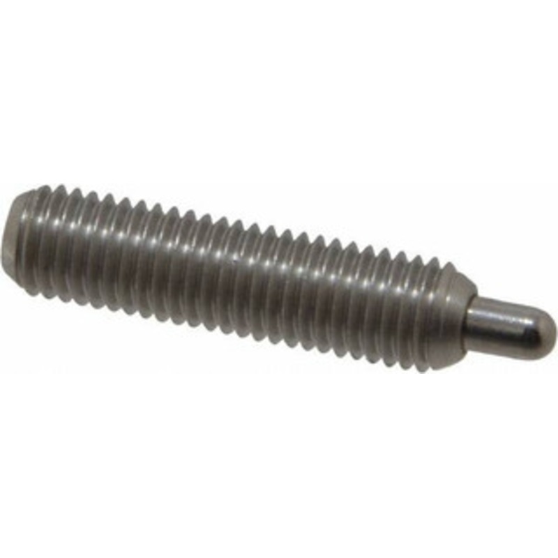 Vlier 1/4-28, 1 Thread Length, 3/16 Plunger Projection, Stainless Steel Threaded Spring Plunger 0.117 – 0.118 Max Plunger Diam, 1 Plunger Length, 3 Lb Init End Force, 13 Lb Final End Force, 0.079 Hex SSPH54A – 62119631