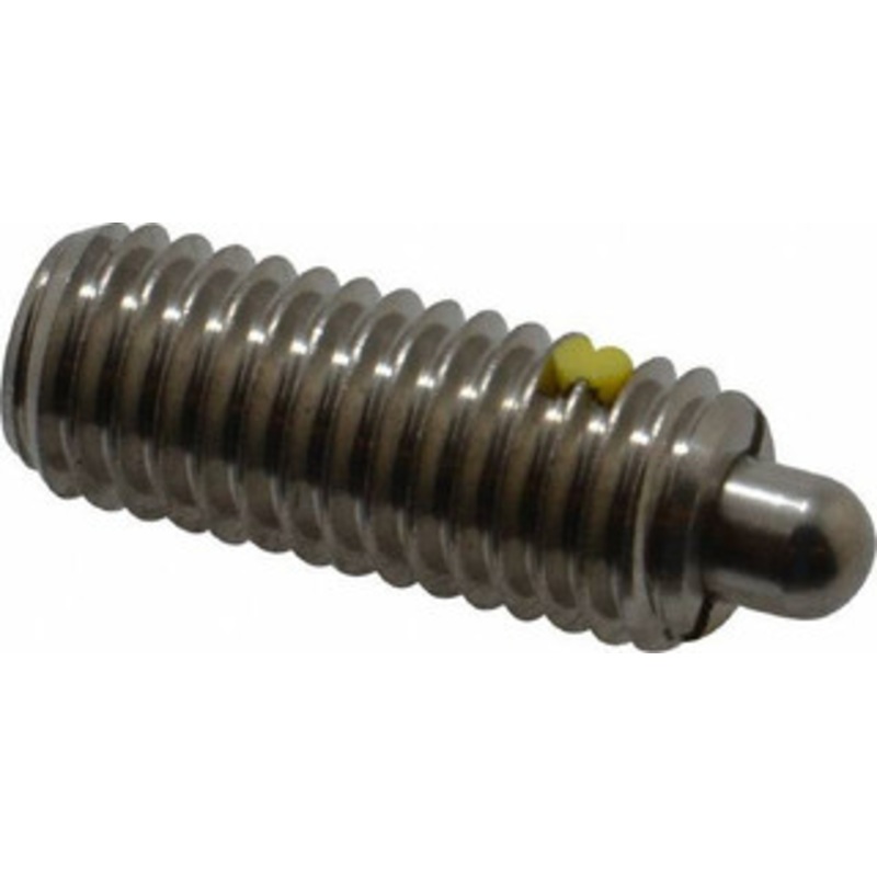 Vlier 1/2-13, 1-1/4 Thread Length, 1/4 Plunger Projection, Stainless Steel Threaded Spring Plunger 0.247 – 1/4 Max Plunger Diam, 1-1/4 Plunger Length, 6.6 Lb Init End Force, 17.4 Lb Final End Force SSS60N – 62117429