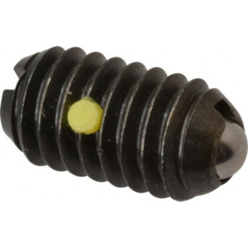 Vlier 5/16-18, 0.156 Ball Diam, 0.578 Body Length, 0.04 Max Ball Reach, Threaded Ball Plunger Steel Body, Steel Ball, 4 Lb Initial End Force, 9 Lb Final End Force, Locking Element B56N – 62121090