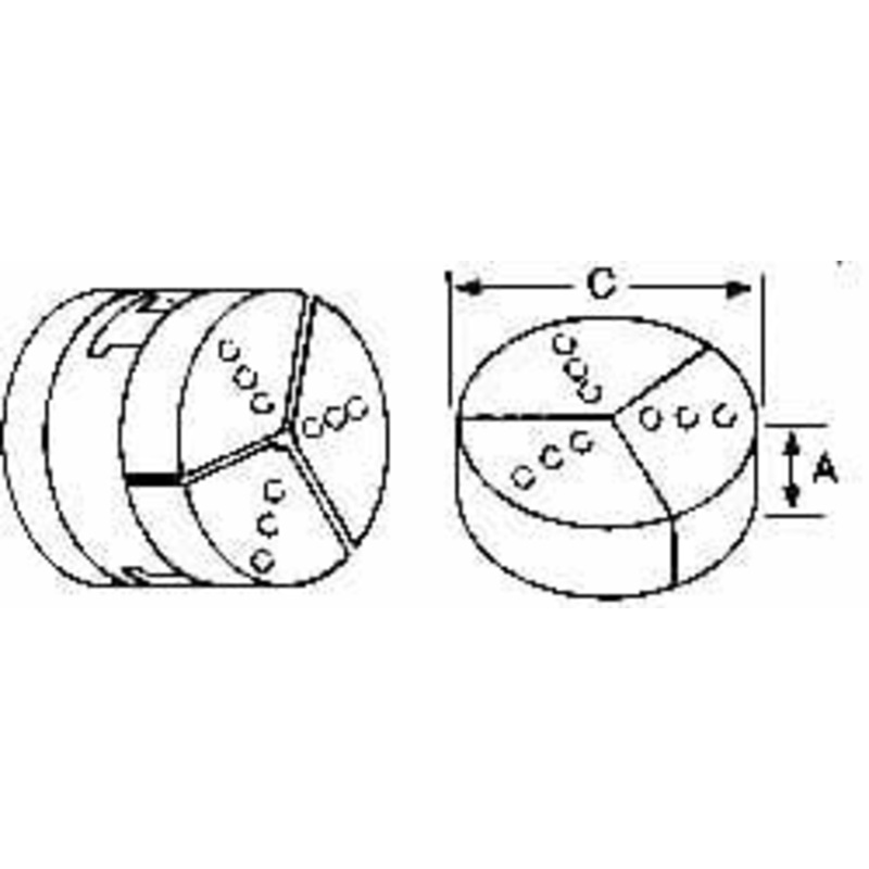 Abbott Workholding 10 & Up Chuck Capacity, Northfield Attachment, Round Soft Lathe Chuck Jaw 3 Jaws, Aluminum, 9.92 Wide x 2 High AL-3-10-2 – 04230058
