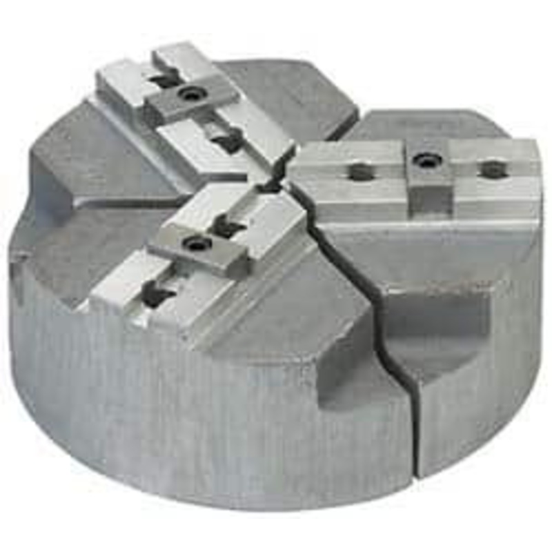 Abbott Workholding 10 & Up Chuck Capacity, Tongue & Groove Attachment, Round Soft Lathe Chuck Jaw 3 Jaws, Cast Aluminum, 2-1/8 Btw Mount Hole Ctrs, 18 Wide x 3 High, 1/2 Groove, 1/2 Fastener TG18-10MDP – 04227575
