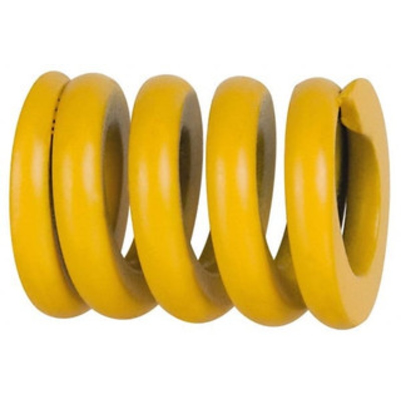 Associated Spring Raymond 10mm Hole Diam, 5mm Rod Diam, 1-3/4 Free Length, Yellow Die Spring 211.2 N Max Deflection, 11mm Max Deflection, Extra Strong, Chromium Alloy Steel 206-107 – 67901454