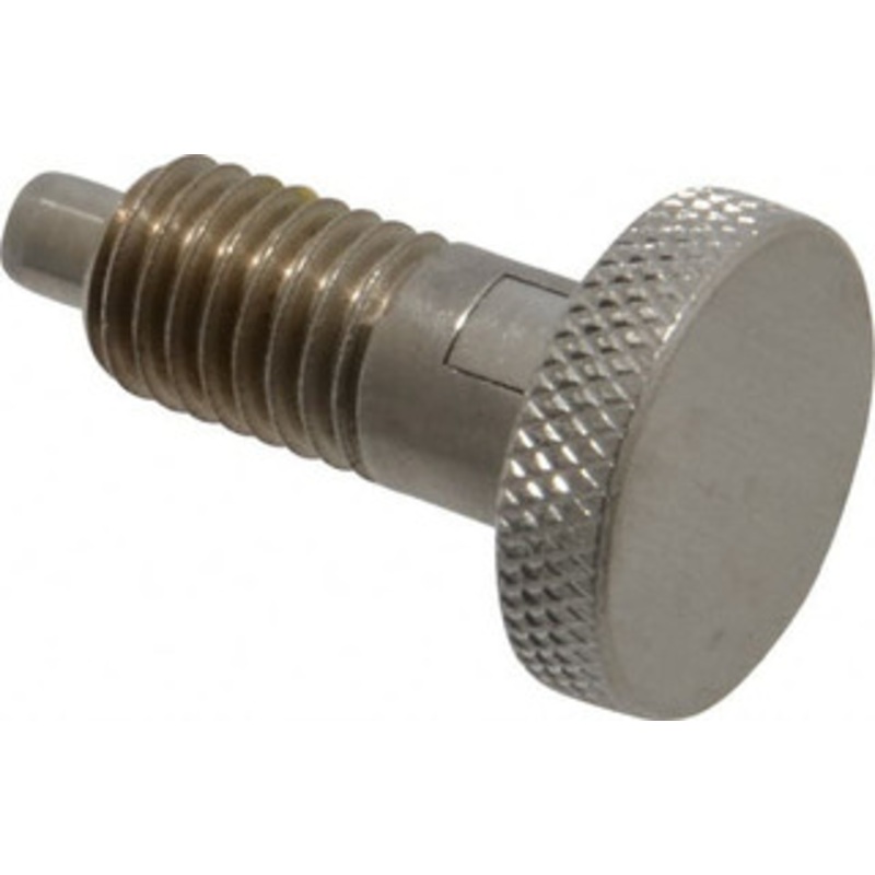 Vlier 1/2-13, 0.65 Thread Length, 1/4 to 1/4 Max Plunger Diam, 0.5 Lb Init to 4 Lb Final End Force, Locking Knob Handle Plunger Knurled Knob, 0.9 Length Under Head/Shoulder, 1/4 Plunger Projection SSLF500P – 62124276